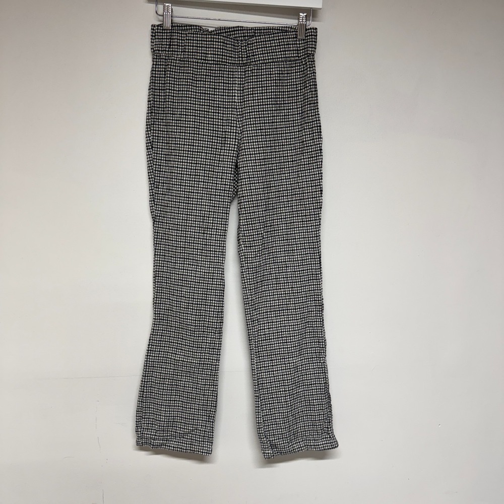 Free People Trouser Pants Size XS Womens Gingham Plaid Ankle Cotton Linen Blend
